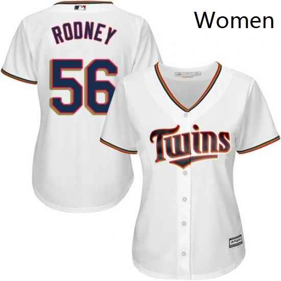 Womens Majestic Minnesota Twins 56 Fernando Rodney Authentic White Home Cool Base MLB Jersey